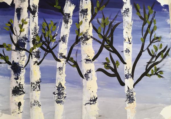 Birch Trees (Gouache)