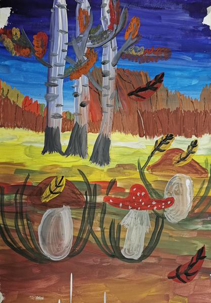 Mushroom Forest (Gouache)
