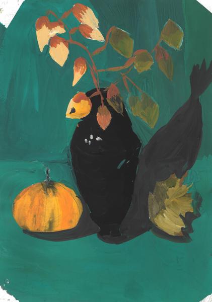 Dark Vase (Gouache)
