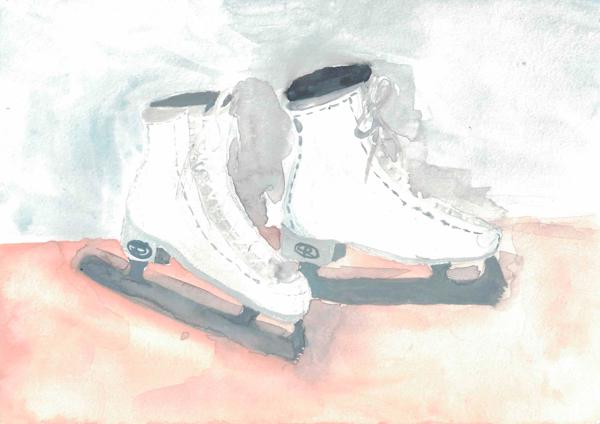 Ice Skates (Watercolor)