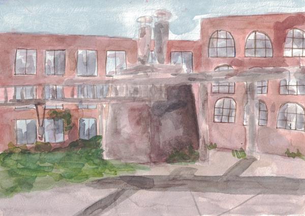 Industrial Landscape, Patifonka Factory (Watercolor)
